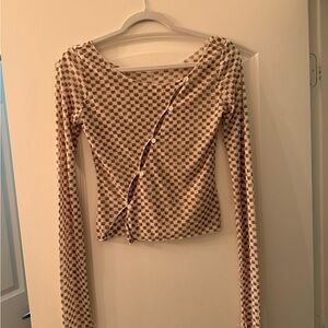 Source Unknown Brown Checkered Button Down Shirt